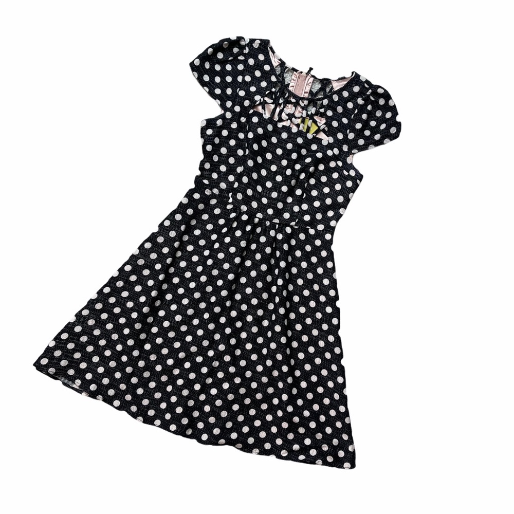 Maeve Anthropologie Black Dotted A-Line Mini Dress - Picture 4 of 11